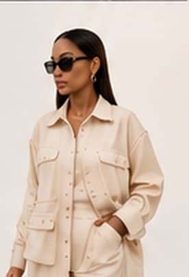 Mannequin en ensemble chemise écru